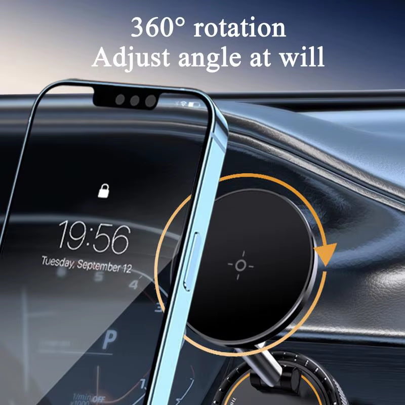 Strong Suction Cup 360° Rotating Magnetic Phone Holder for Cars - Ultimate Mobile Mount