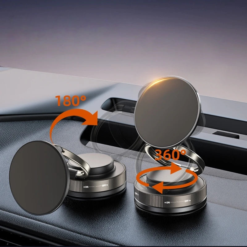 360° Adjustable Magnetic Car Mount with Strong Suction for GPS and Phone Support on Auto Dashboard