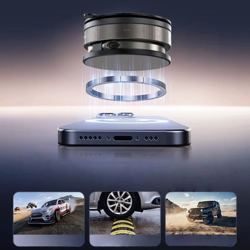 360° Adjustable Magnetic Car Mount with Strong Suction for GPS and Phone Support on Auto Dashboard