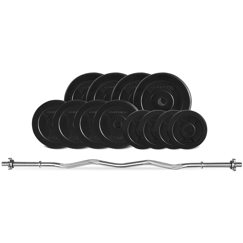 NNEDSZ 40kg EnduraCast Curl Bar Weight Set