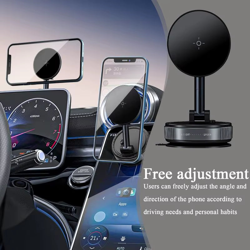 Strong Suction Cup 360° Rotating Magnetic Phone Holder for Cars - Ultimate Mobile Mount